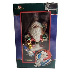 Vintage Kurt S Adler Santa Glass Ornament America World Of Santa Collection